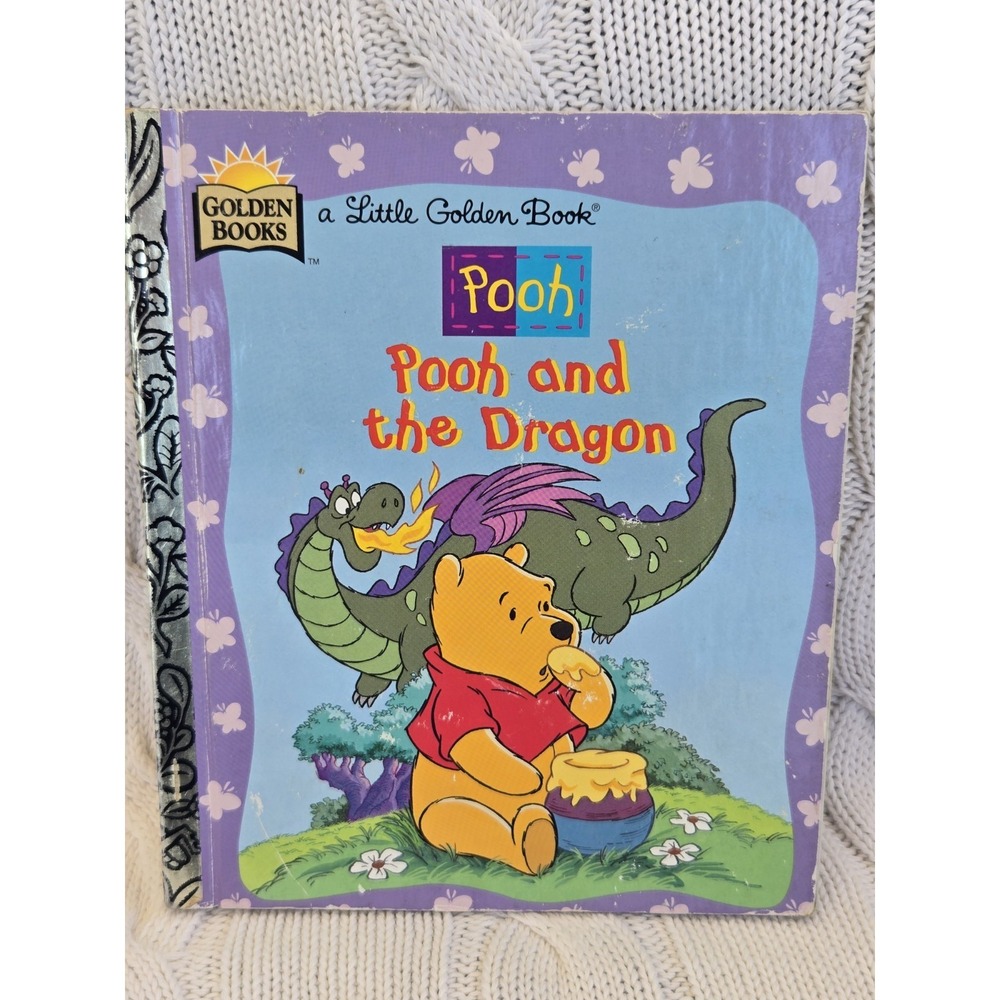 Vintage A Little Golden Book Pooh And The Dragon First Edition Winnie The Pooh